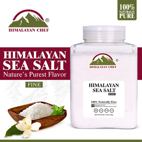 Himalayan Chef Sea Salt Fine Grain, 5 lbs Jar | 2 Pack